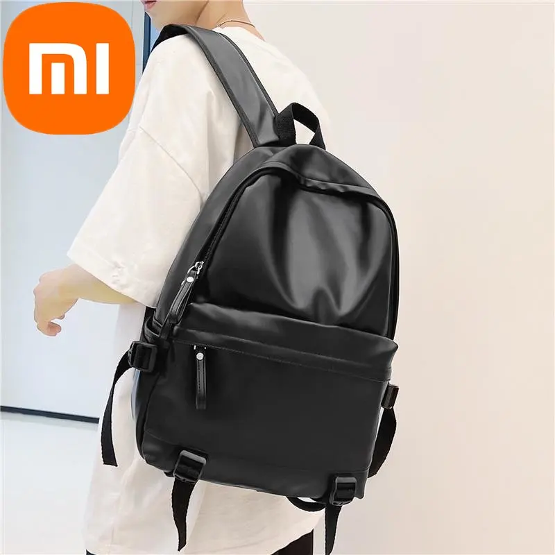 

Рюкзак Xiaomi, новинка 2023, мягкий кожаный водонепроницаемый школьный ранец, мужской студенческий простой модный рюкзак, кожаный рюкзак
