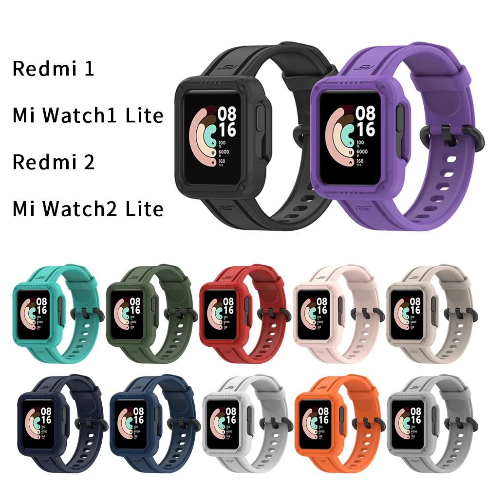 

Silicone WatchBand Strap For Xiaomi Redmi Watch 2 Lite SmartWatch Band WristBand Mi Watch2 Lite Protective Case Protector Cover