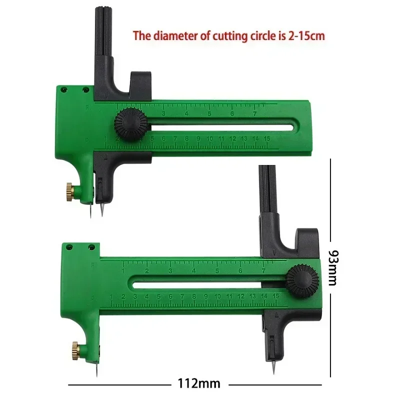 Compass Circle Cutter 2-15cm Adjustable Circular Cutting Tools for Making Fabric Craft DIY Scrapbook Art Crafts Tools circular cutter