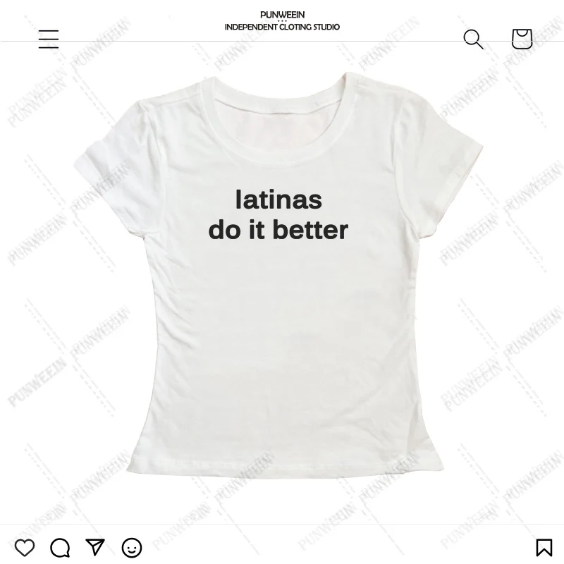 latinas do it better print T-shirt Cute Women\'s Short sleeve Crop Tops Harajuku Goth Baby Tees Retro Latin Female Sexy Y2K Tops