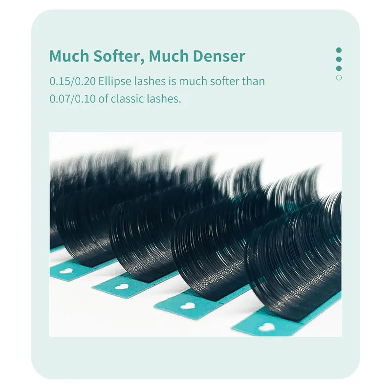 DIYDAY Ellipse Flat Eyelash Extension Split Tips Matte Black False Lashes Super Soft Flat Shaped Individual Faux Mink Eyelashes Best Sellers In Beauty & Health