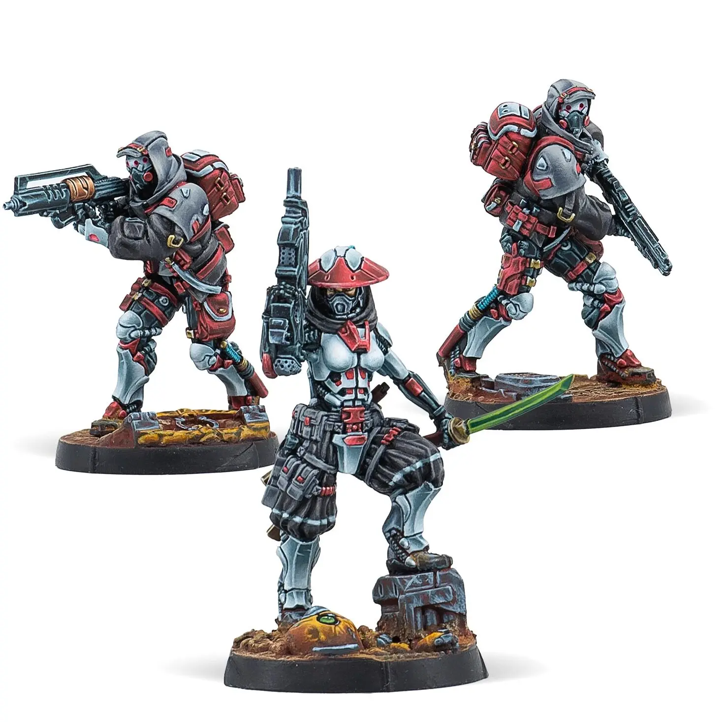 다이캐스트 레진 모델 조립 키트, GK, 레진 배틀 그룹 3인, 조립하기 위한 미도색 제품(베이스 포함)