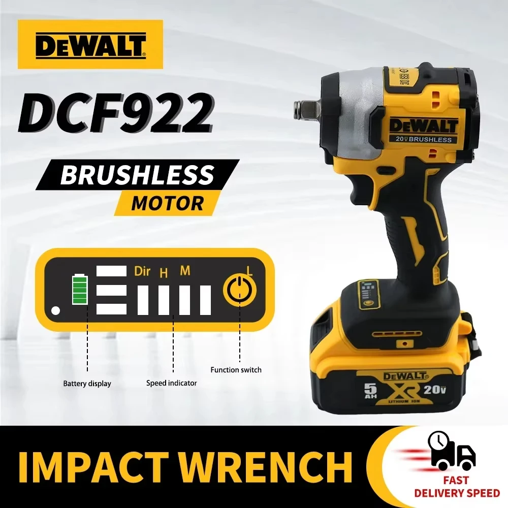 Dewalt DCF922 Brushless Impact Wrench 610N.m Cordless Driver Large torque Variable Speed Electric Wrench 20V Rechargeable Tools 3
