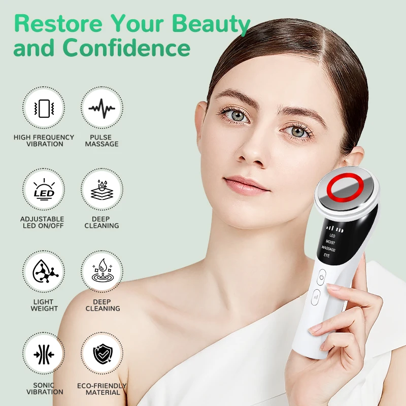 4 in 1 EMS Facial Massager LED Light Photon Vibration Skin Tightening Face Lifting Anti Wrinkle Eye Beauty Device Skin Care Tool