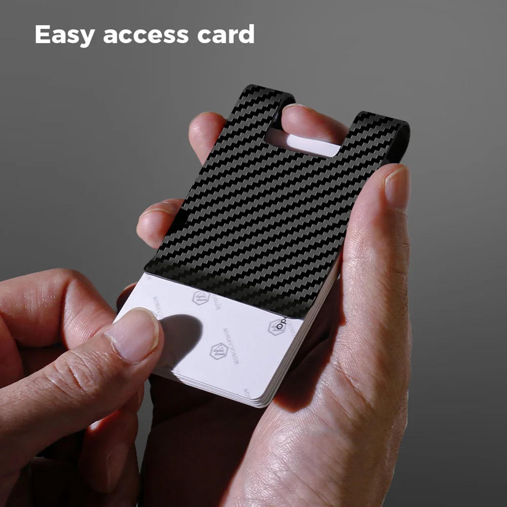 Durable Real Carbon Fiber Men's Money Clips Wallet Portable RFID Credit Id Card Holder 1 Pcs Quality Gift