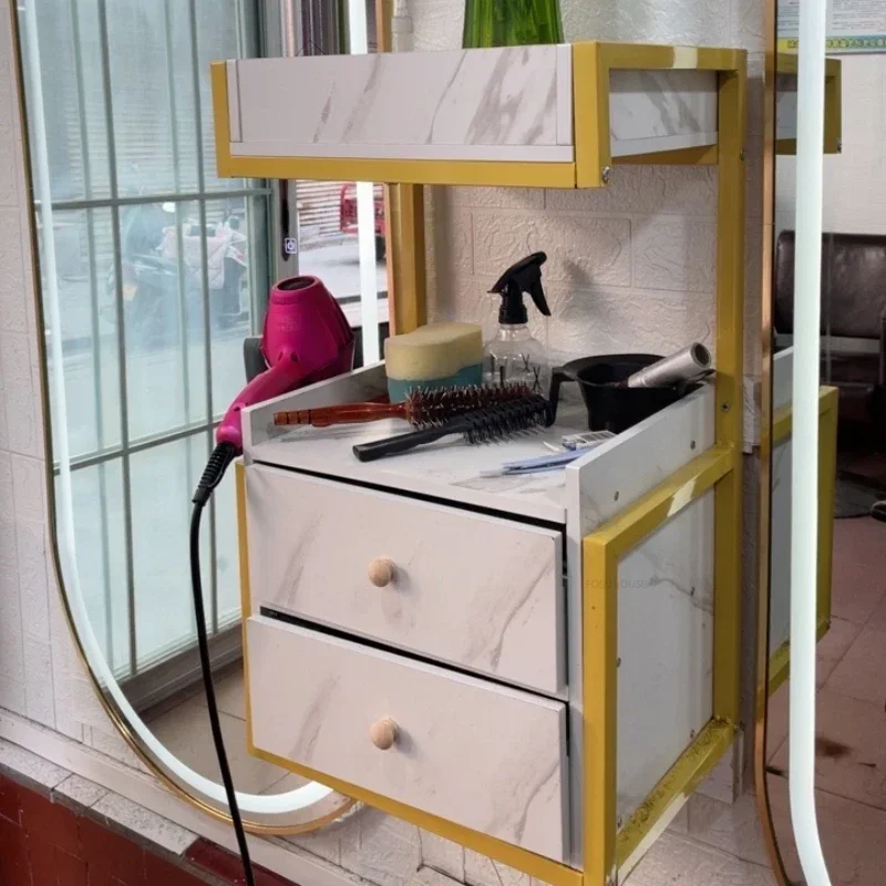 Wall-mounted Barber Shop Cabinet Multifunctional Salon Trolleys Hair Salon Special Perm Dyeing Tool Storage Rack Furniture