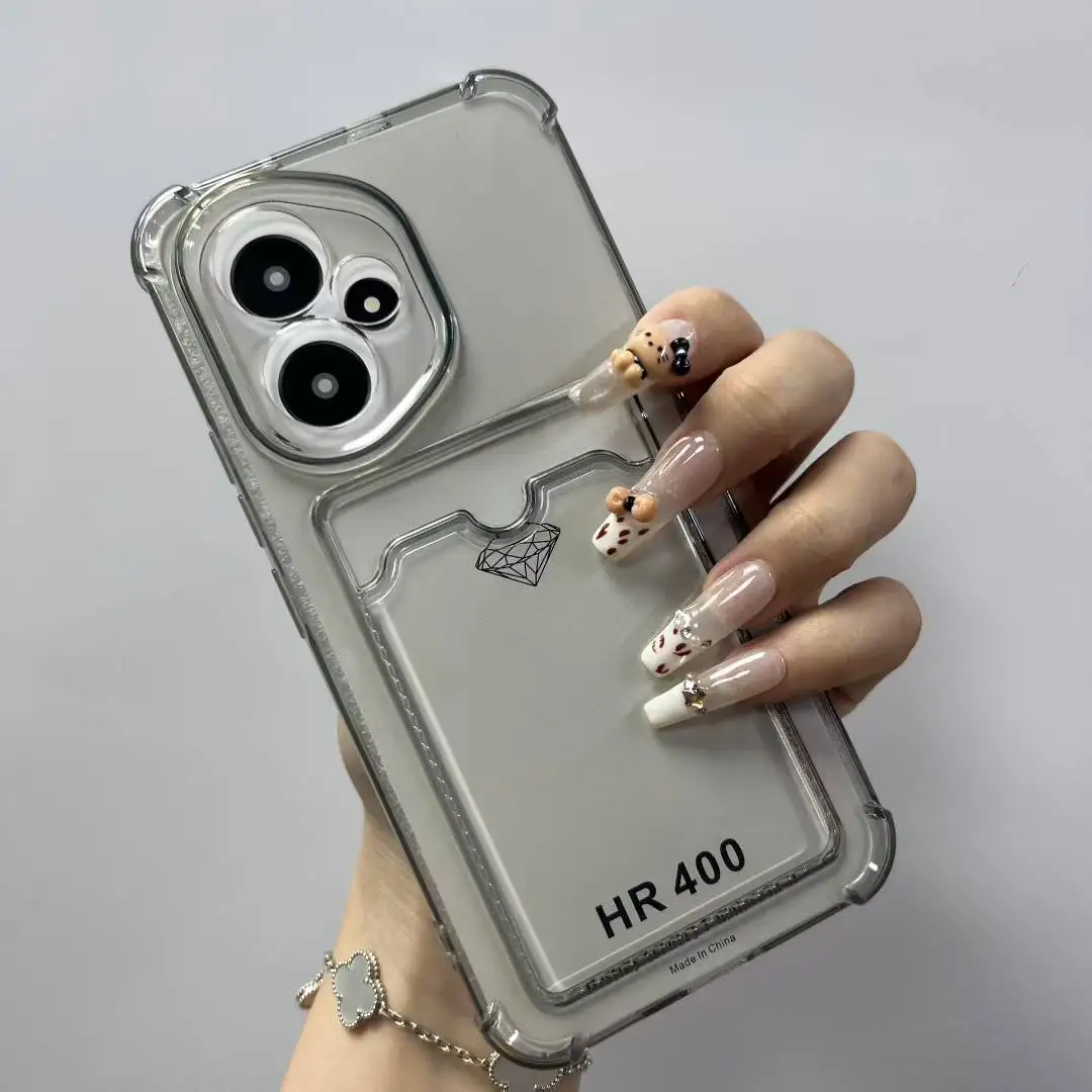 Card Slot Bag Clear Back Cover with Shockproof Design