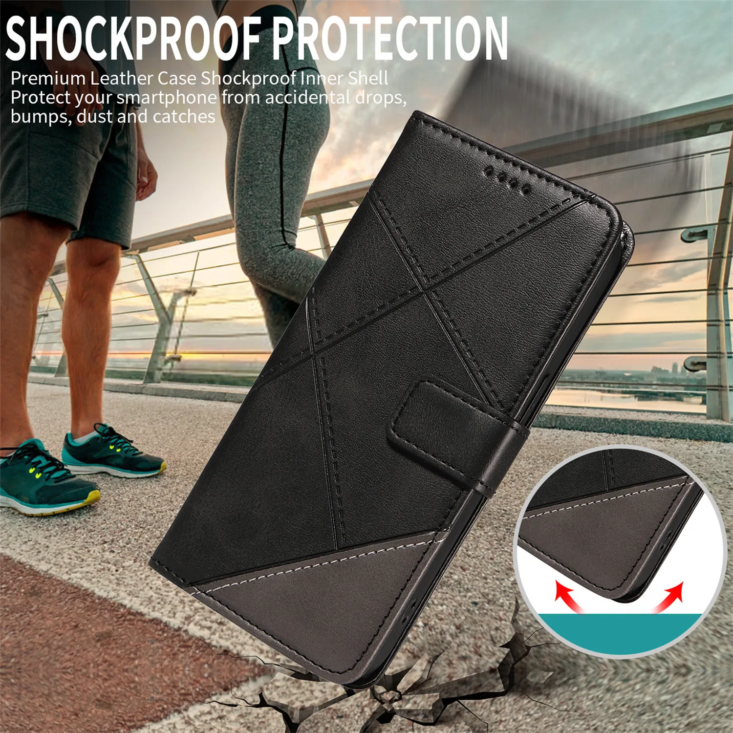 Leather Flip Stand Wallet Case - Elegant and Functional Design