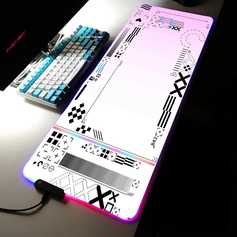 Impresso Rgb Led Gaming Mousepad Grande Mousepad Gamer Mousepad Desk Mat Luminous Mouse Pad Grandes Tapetes de Teclado com Retroiluminação para Csgo