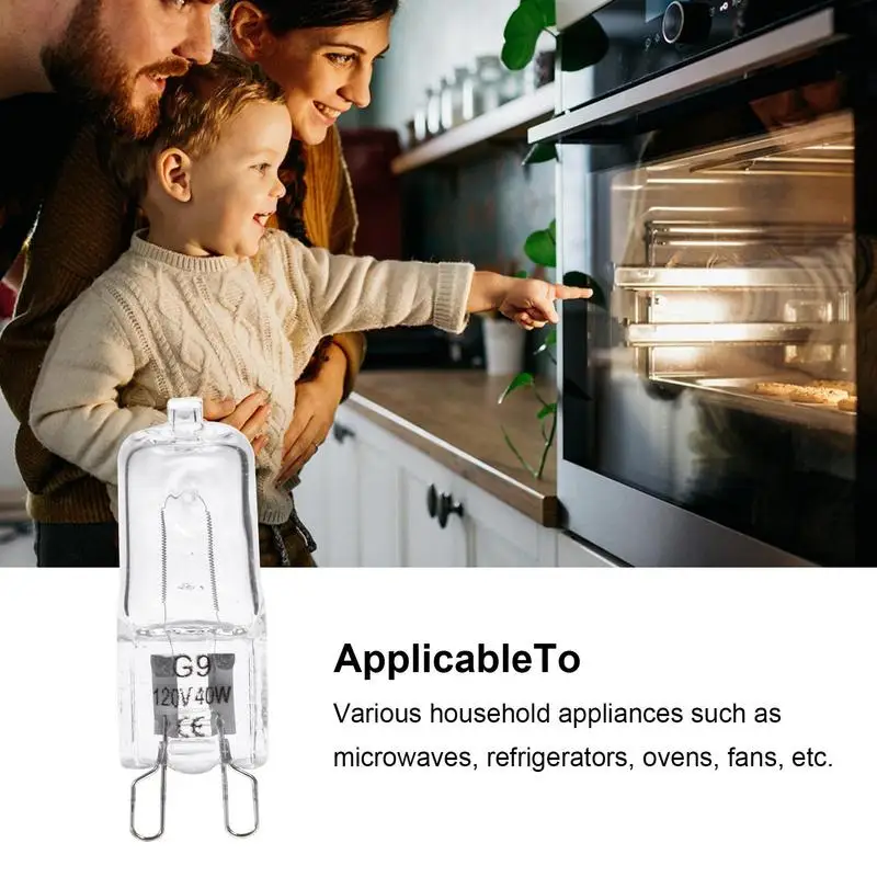G9 Oven Light High Temperature Resistant Durable Halogen Bulb Lamp For Refrigerators Ovens Fans 40W 500℃ Pin Bulb 110V-240V halogen light bulb