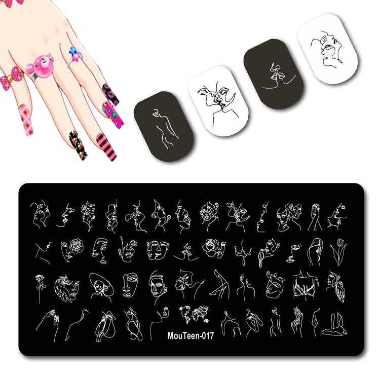 2121 Black Snake Image Nail Art Mold Chinese Zodiac Template Visual Animal Stamping Plate Snakeskin Nail Stencil #023 3