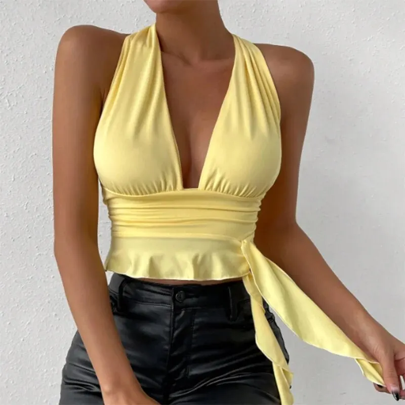 Women’s Sexy Tight Fitting Deep V-neck Pleated Top Tight Fitting 2024 Spring Beach Resort Nightclub New Model Women’s Sexy Tigh Best Sellers In Women's Clothing Women’s Sexy Tight Fitting Deep V-neck Pleated Top Tight Fitting 2024 Spring Beach Resort Nightclub New Model Women’s Sexy Tigh Best Sellers In Women's Clothing