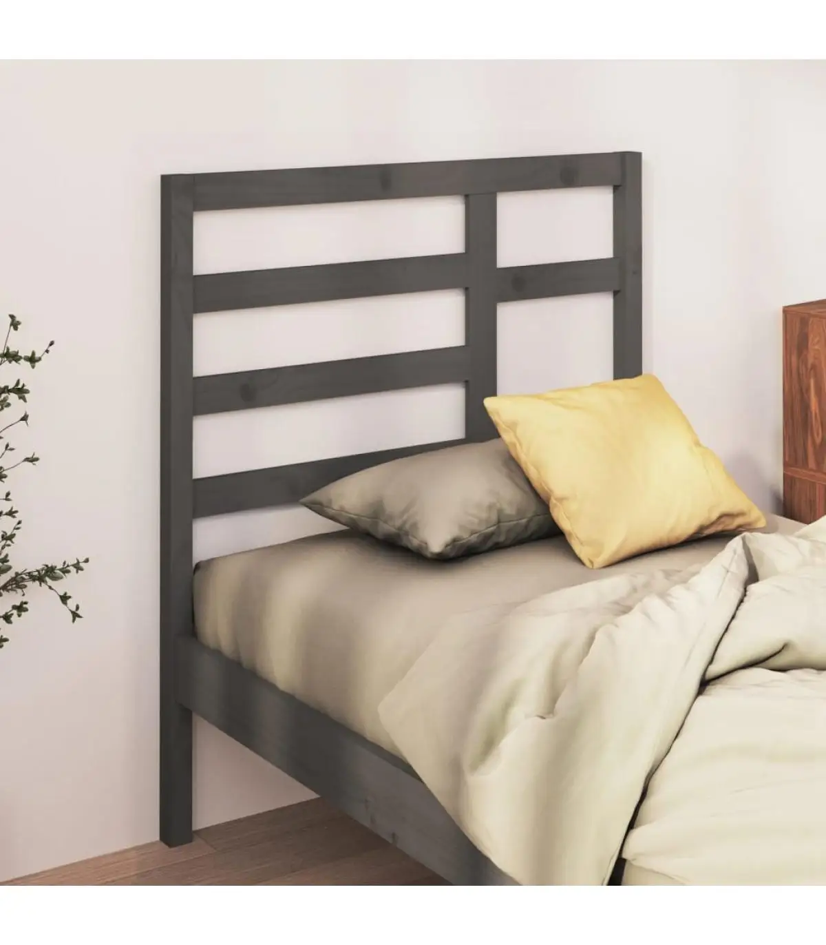 Headboards and Feet Bed Headboard Solid Wood Pine Grey 96x4x104 cm
