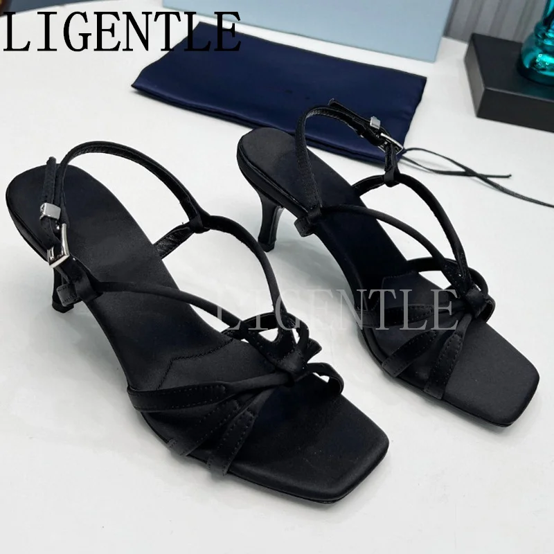 

Sexy High Heels Sandals Women Ankle Buckle Strap Genuine Leather Gladiator Sandals Woman Summer Shoes Stiletto Sandals For Women