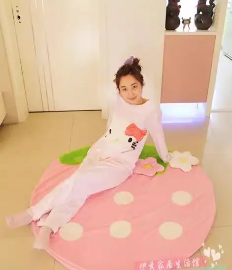 핑크 딸기 어린이 플러시 카펫/바닥 매트 크롤링 매트 소파 카펫 이동식 및 빨