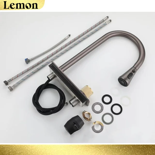 CHOOXIWU - น้ําตกอ่างล้างจานดึงประเภทก๊อกน้ําห้องครัวร้อนเย็นผสมผักอ่างล้างหน้าหลายช่องน้ําหมุน Flying Rain TAP 6