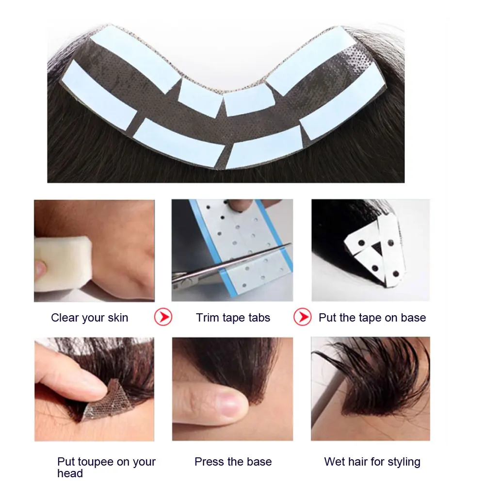 Vstyle Human Hairline for Men Thin Skin Man Toupee Indian