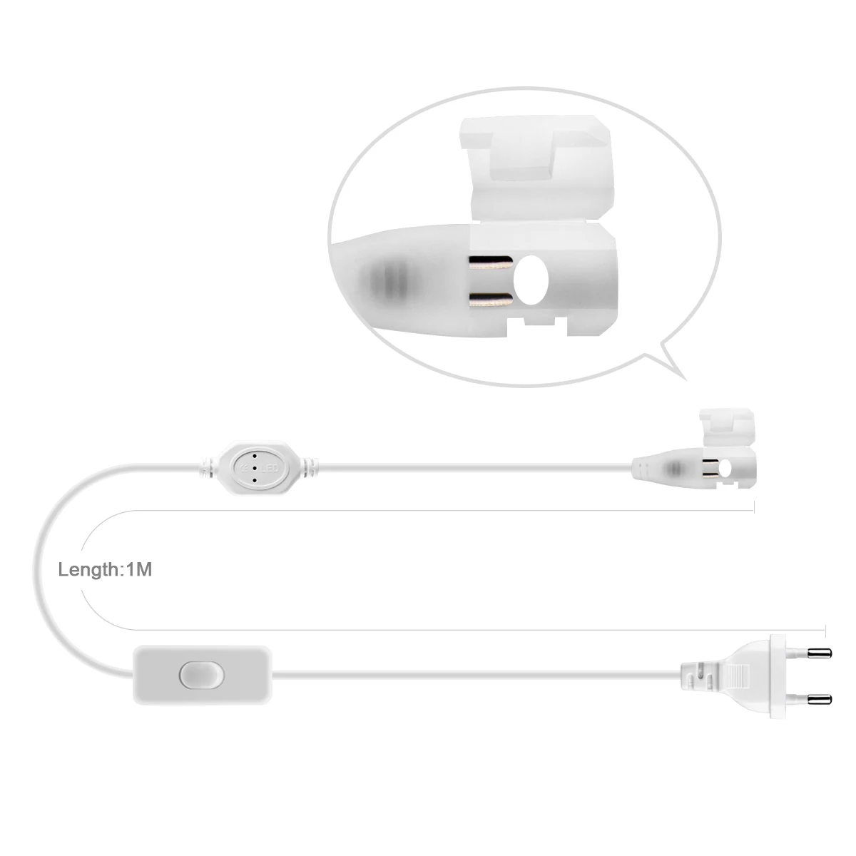 Versatile COB LED Strip with Dual Voltage and Multiple Plug Options