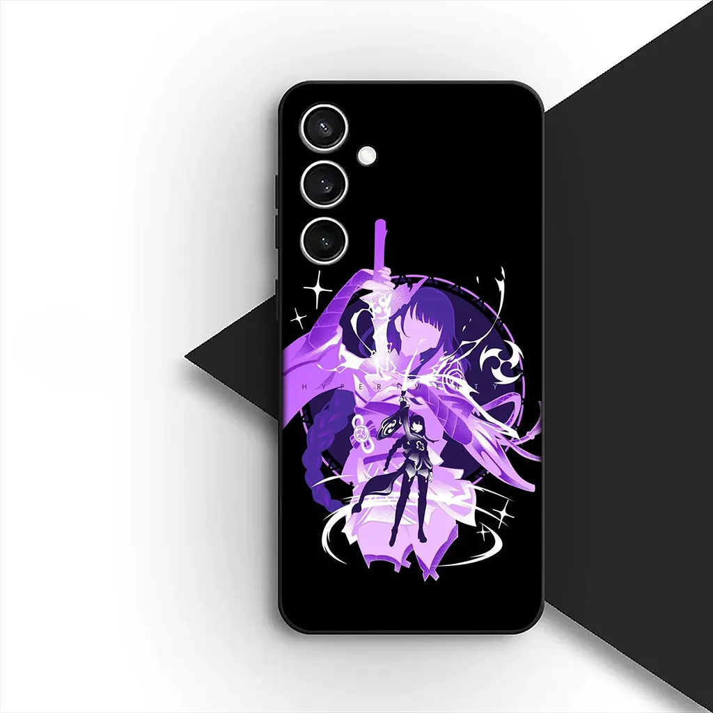 Elegant Raiden Shogun Phone Cover - Soft Protective Case with Genshin Impact Design