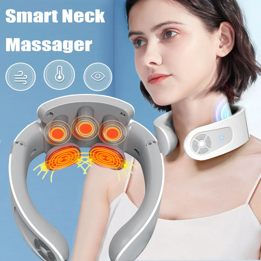

Electric Neck Massager EMS Pulse Low Frequency Theraphy Shoulder Cervical Relief Pain Relaxation Muscle Stimulator Massageador