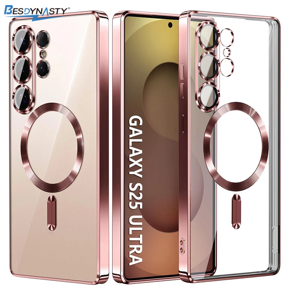 Magnetic Clear Soft Case with Luxury Glitter Plating