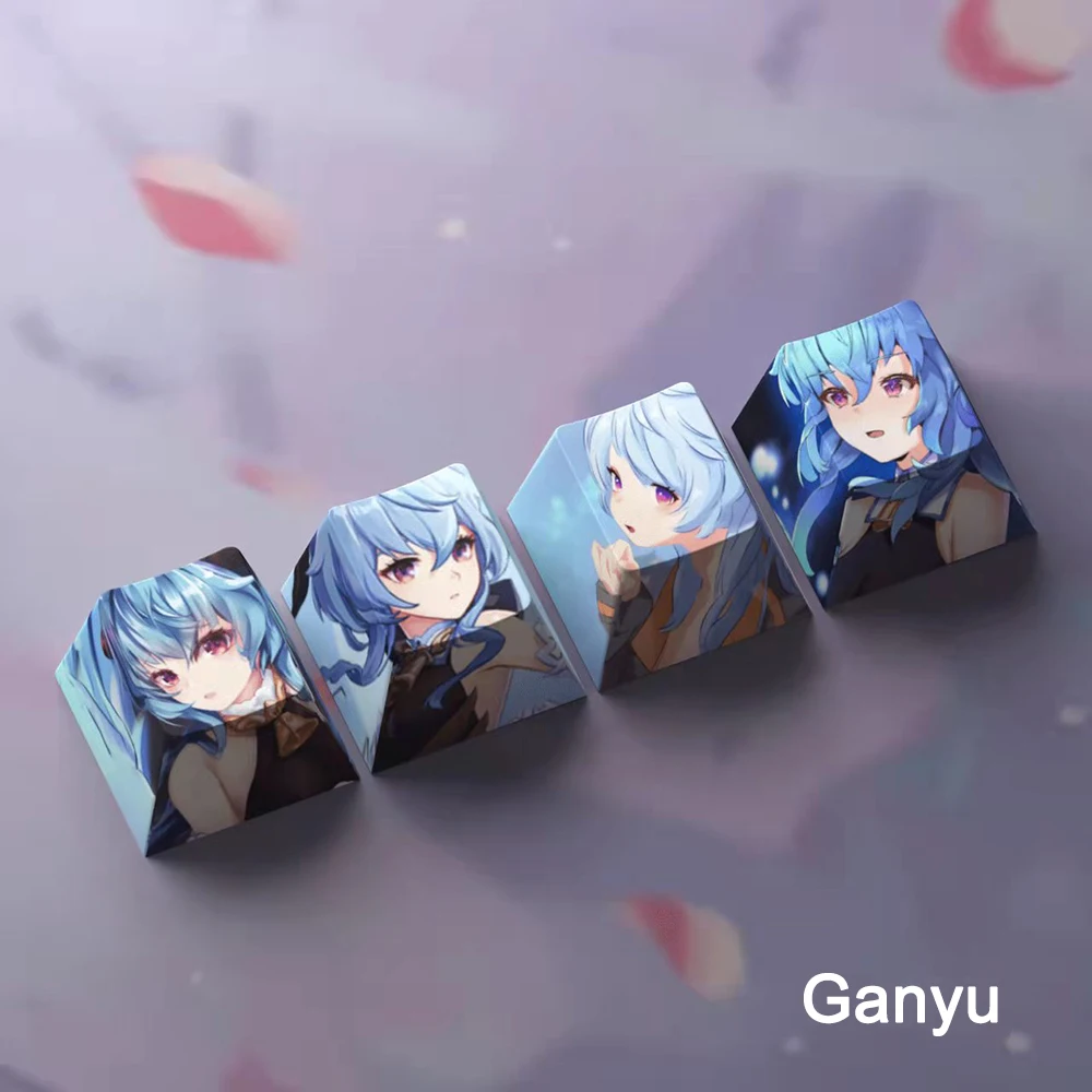 Genshin Impacto PBT Sublimação R4 Cereja Perfil Teclado Mecânico Keycap