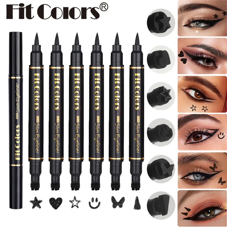 Waterproof Liquid Eyeliner Set Double Ended Stamp Makeup Kit_voghion.com