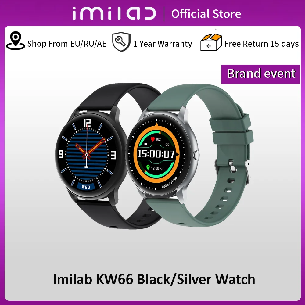 IMILAB KW66 Smart Watch Man Women Smartwatch Fitness Tracker Pedometer Heart Rate Monitor Sport Bracelet For Honor Huawei Xiaomi