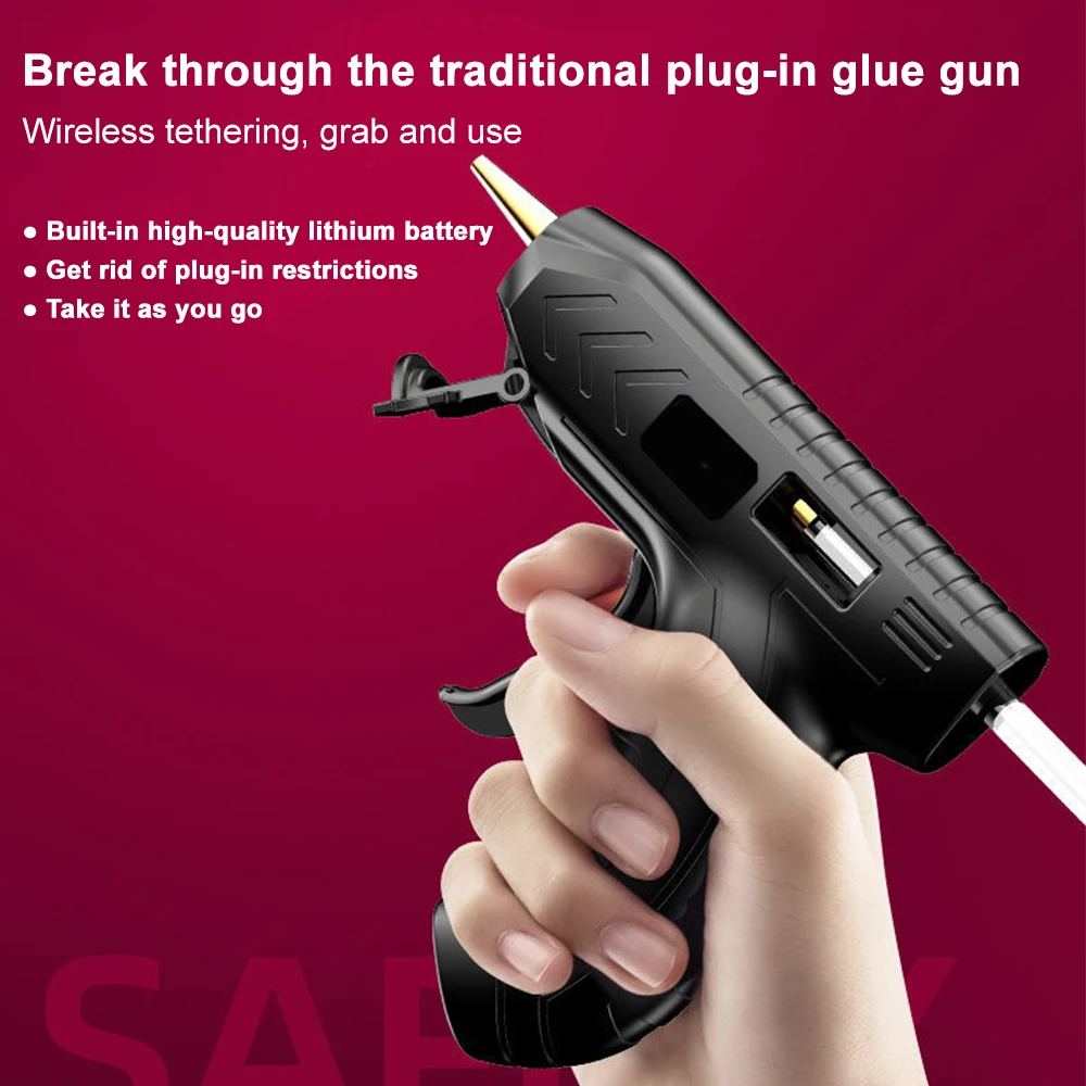 Cordless Hot Melt Glue Gun USB Rechargeable High Temperature Hot Glue Gun Repair Tool 3.6V Craft DIY Hot Glue with Glue-Stick ppr water pipeline repair tool pe repair glue stick repair leak hole hot melter welding die head repair accessories