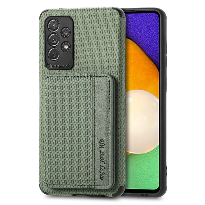 Carbon Fiber RFID Magnetic Leather Wallet Card Holder Case