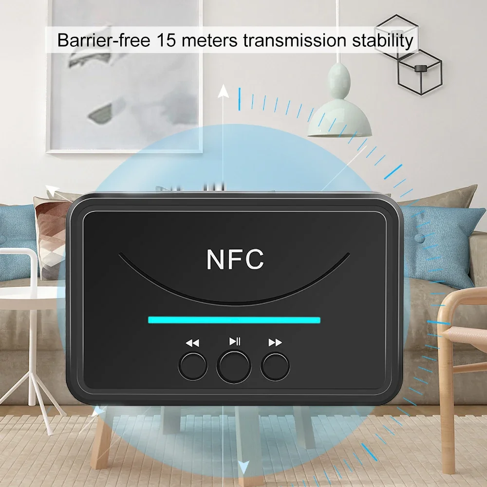 NFC Bluetooth 5.0 Audio Receiver 3.5mm AUX RCA USB Adapter HIFI Stereo Wireless Music Adapter For Car Kit Speaker Amplifier