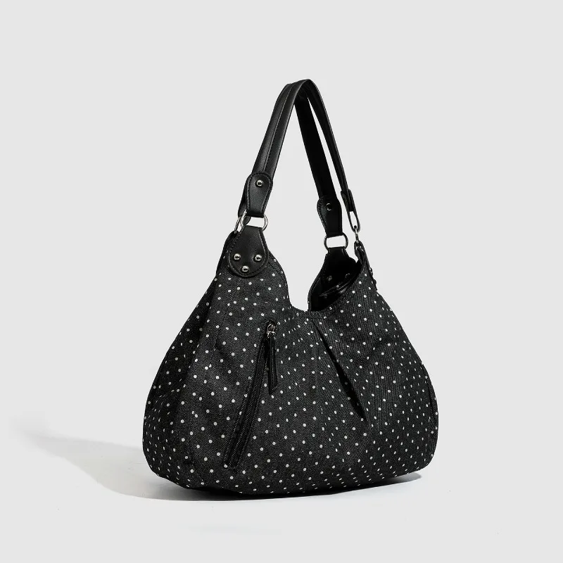 Fashionable Vintage Messenger Bags New Polka Dot Handbag Korean-style Large-capacity Tote Bags Versatile Comfortable Casual Bags 3