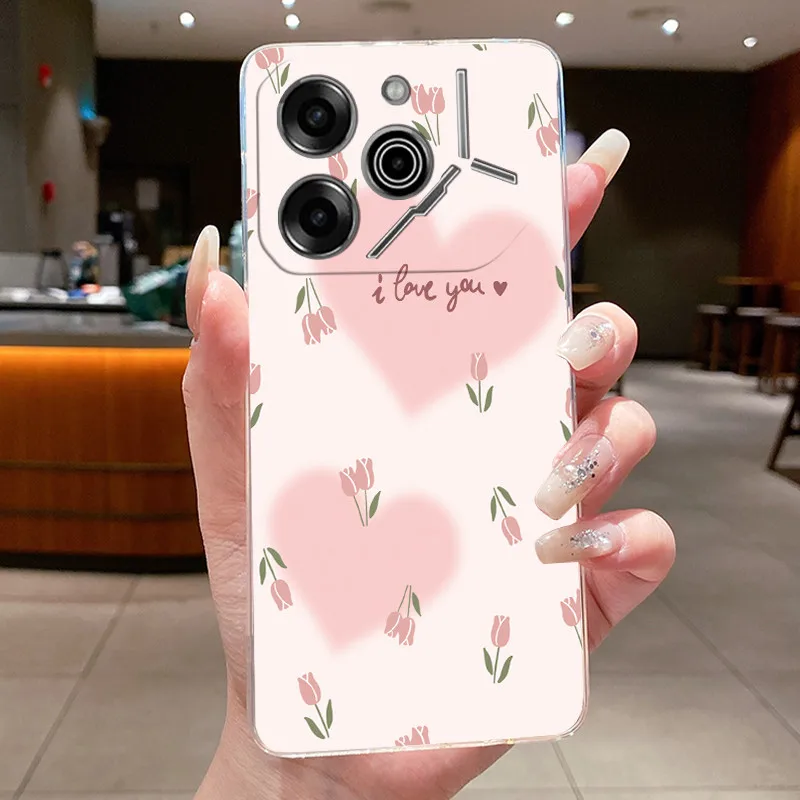 Luxury Butterfly Flowers Transparent Soft TPU Phone Case