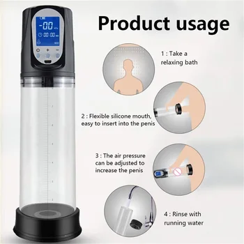 Electric Penis Pump Usb Rechargeable Automatic Penis Enlargement for Man Vacuum Pump Erection Penis Extender Male Masturbators 3