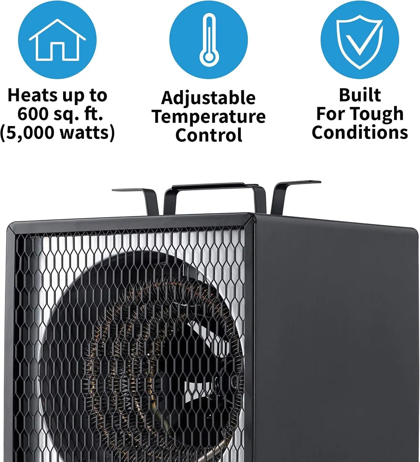 Portable Heater (240V) Portable Electric Garage Heater Heats Up to 600 sq. ft. with 6-Foot Cord Wrap and Carrying Handle 5600