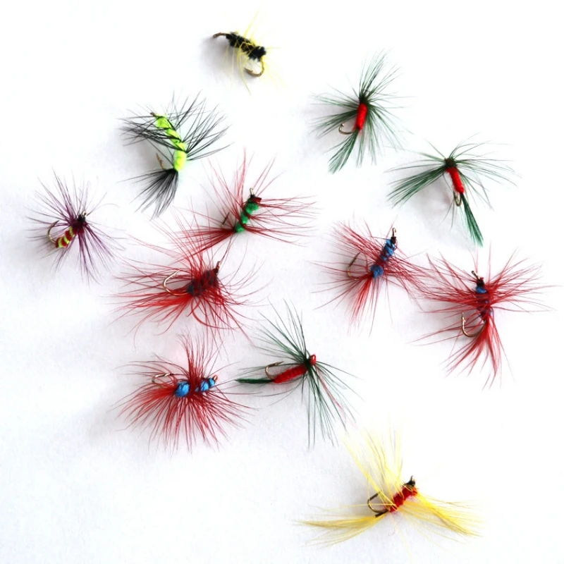 EASYFISH 12Pcs/lot Insects Flies Fly Fishing Lure Bait High Carbon