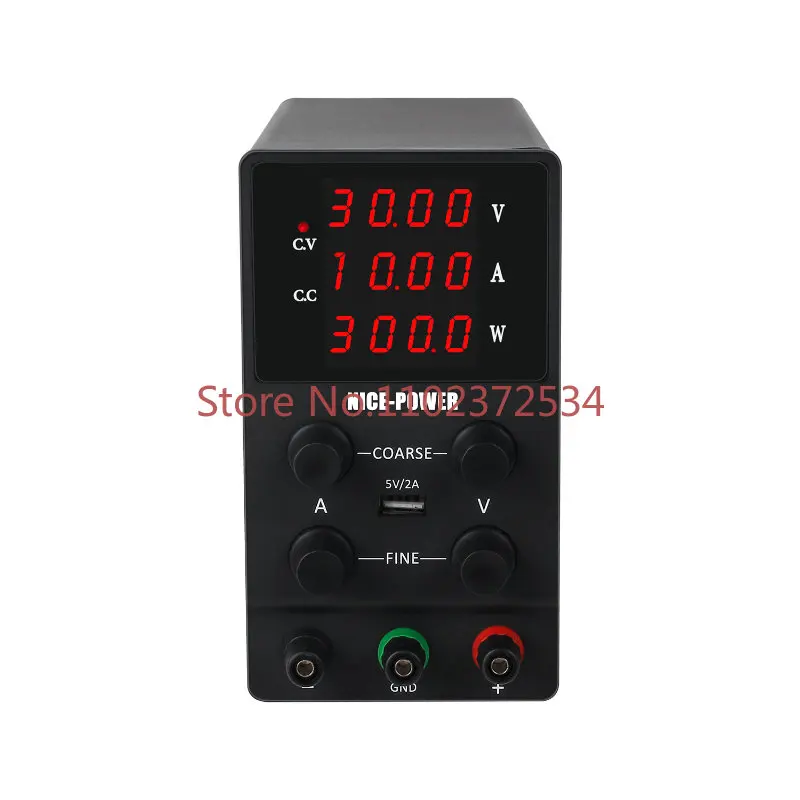 

NICE-POWER SPS3010 30V 10A LED 4 Digital Black High Stability DC Variable Adjustable Power Supplies Regulator Power Supply