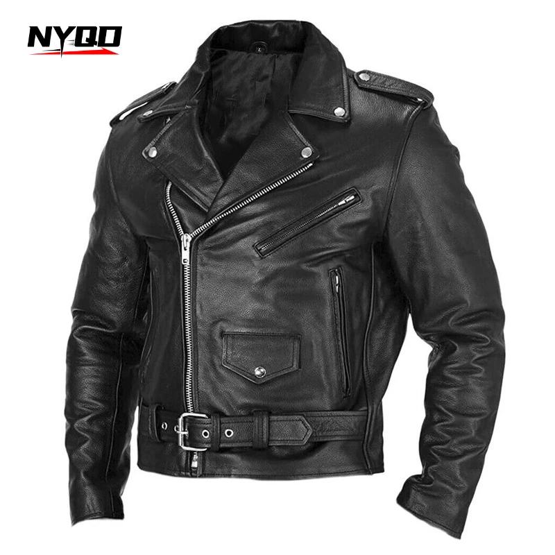 New Motorcycle Men's Leather Jacket Spring and Autumn Edition Men's Coat PU Leather מעיל אופנוע Motorcycle Jacket