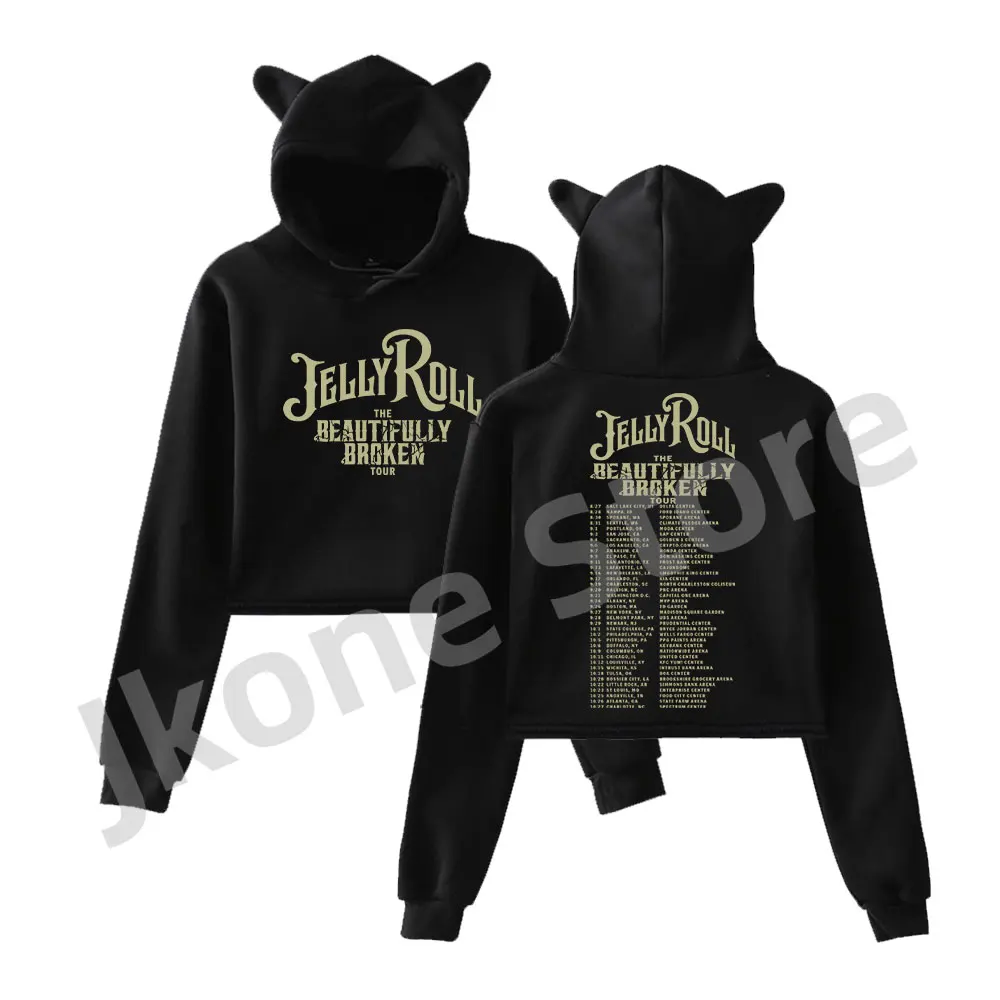 

Jelly Roll Logo Pullovers The Beautifully Broken Tour Merch Long Sleeve Sweatshirts Women's Clothes