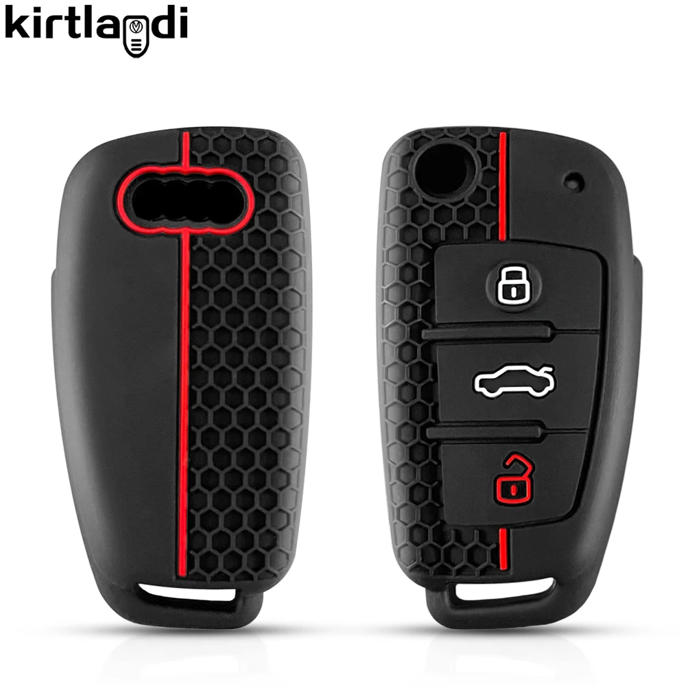 Silicone Key Cover for Audi - Premium Auto Remote Holder with 3-Button Protection