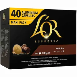 Forza L'or  40 Cápsulas Maxi Pack compatibles Nespresso Intensidad 9 Raíz Inicio NESPRESSO 04028489