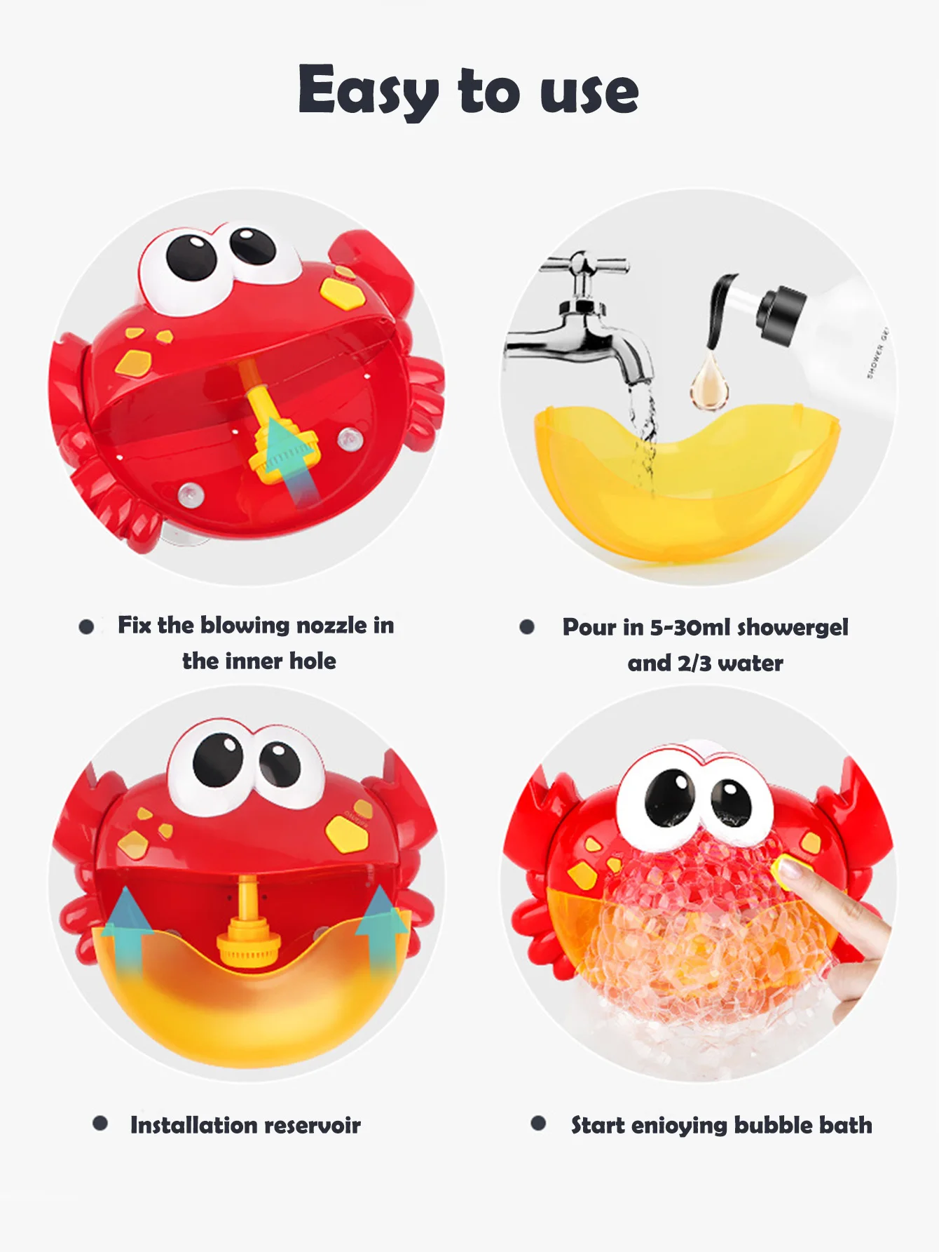 Giocattoli da Bagno per Bambini, Macchina per Bolle a Forma di Rana con Musica, Giocattolo Automatico per Bolle di Sapone per Vasca da Bagno, Regalo per Bambini - immagine 4