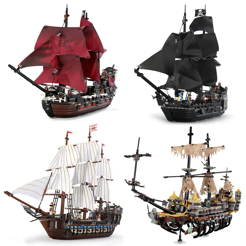 

Black Pearl Ship Pirate Ships Building Blocks Compatible 4184 4195 Caribbean Model Bricks Friend Figure Home Decor Birthday Gift