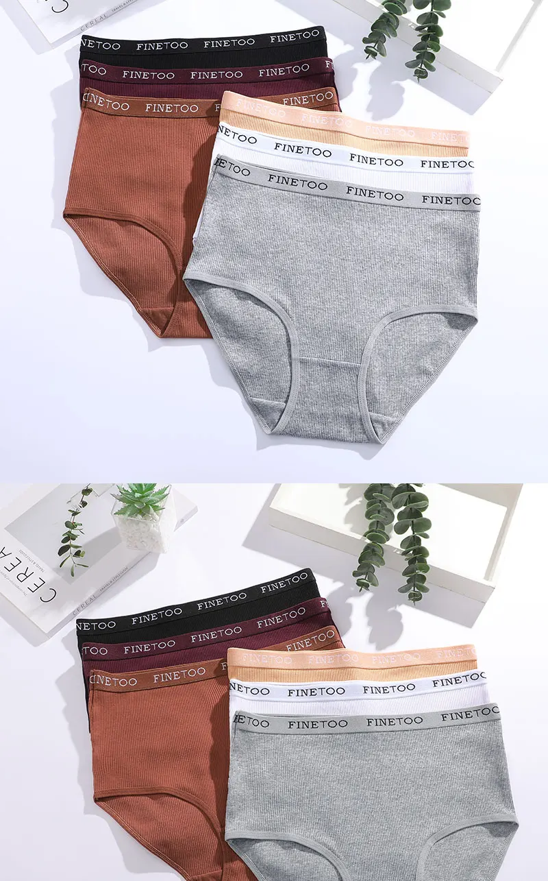 High Waist Panties - Cotton Briefs Set | Plus Size Breathable Lingerie for Women