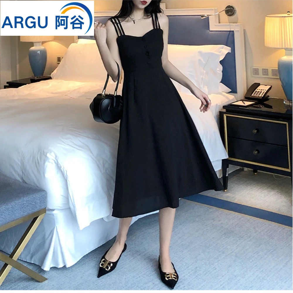 

2024 пикантные безрукавки во французском стиле, женское платье, черное облегающее Модное Длинное Хлопковое платье с открытыми плечами, новый модный дизайн