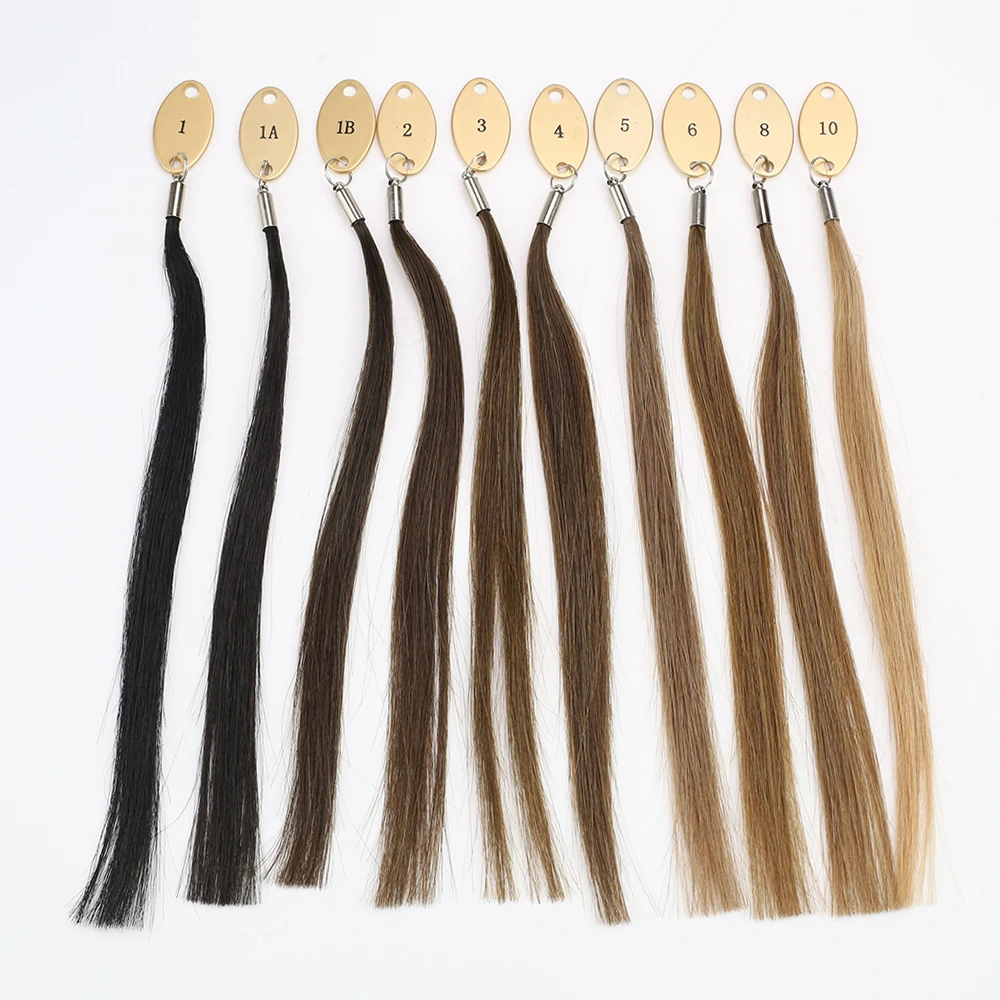 Moresoo Virgin Hair Color Rings for Salon Coloring Hair and Salon Dyeing Sample Chart Swatches for Human Extensions