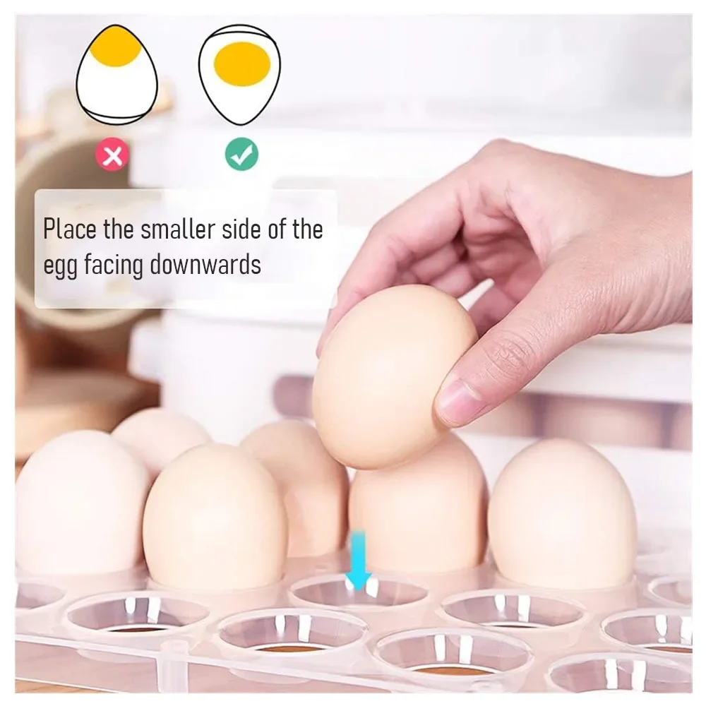 Egg Carton Plastic Stackable Egg Tray with Lid 24 Eggs For Refrigerator Storage Container Box Eggs Organizer Bin
