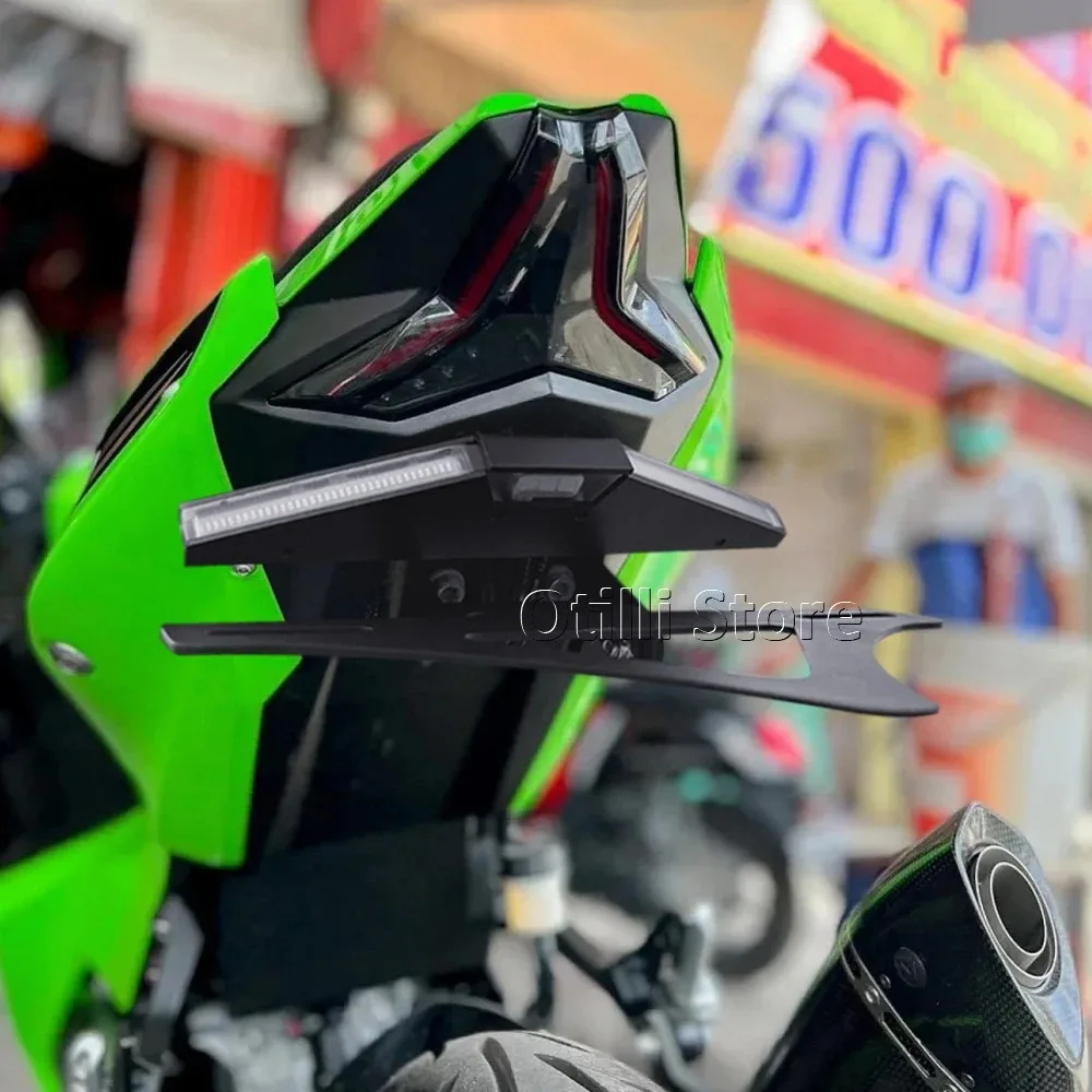 오토바이 통합 LED 방향 지시등 번호판 홀더 쇼트 테일 타이디 브래킷 가와사키 닌자 ZX-4R ZX4R RR ZX25R용