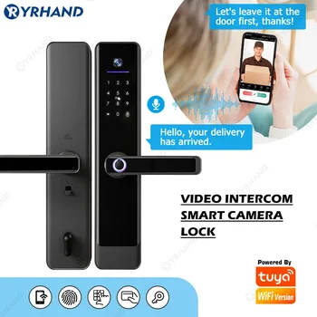 YRHAND Tuya Wifi Video Intercom Lock Remote Unlocking Digital Electronic Biometrics Waterproof Smart Door lock For Home 1