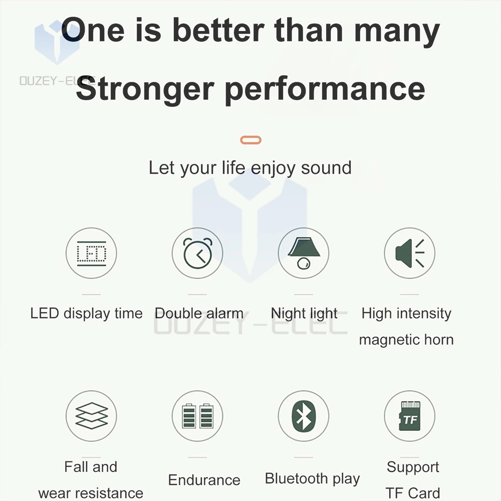 Bluetooth Speaker LED Alarm Clock BT Speakers Wireless Alarm Clock FM Radio USB Bedroom LED Digital Display Sleep Timer Portable Mirror